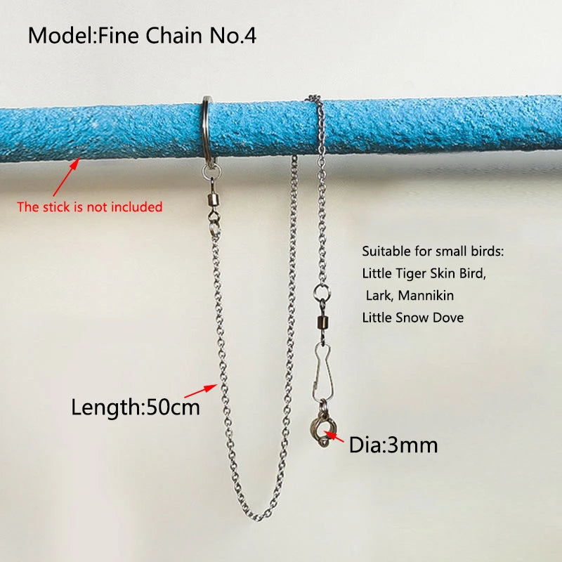 Stainless Steel Bird foot Chain Parrot Anti-flying Traction Rope Bird Feet Bracelet Alloy Foot Ring Pet Bird Training Leash