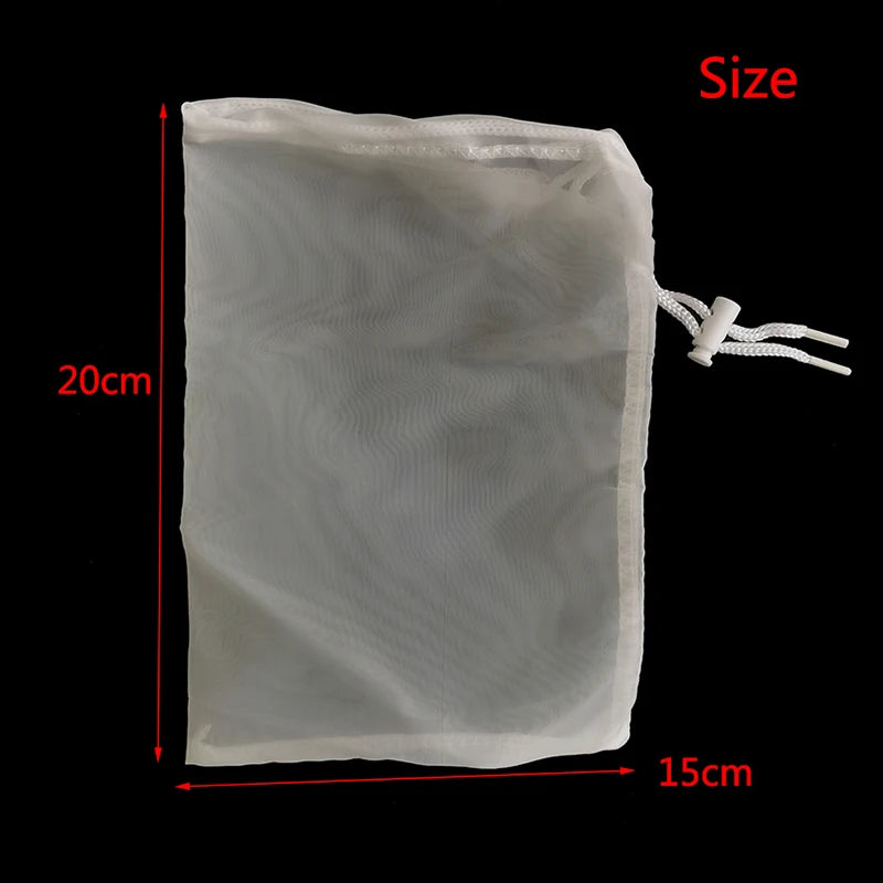 200 Mesh Nylon Filter Net Bag Acquarium Bio Ball Carbon Media Isolation Bags Food Filter Strainers Mesh Kitchen Strainer Bags