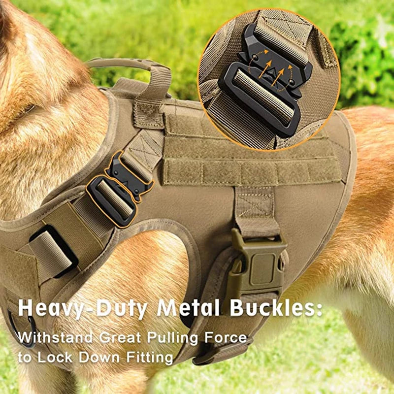 K9 Tactical Military Vest Pet German Shepherd Golden Retriever Tactical Training Dog Harness and Leash Set For All Breeds Dogs