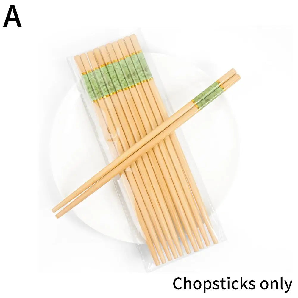 Green And Healthy Natural Bamboo Chopsticks 5 Pairs New Home Use Mildew-proof And High Temperature Resistant Environmentally