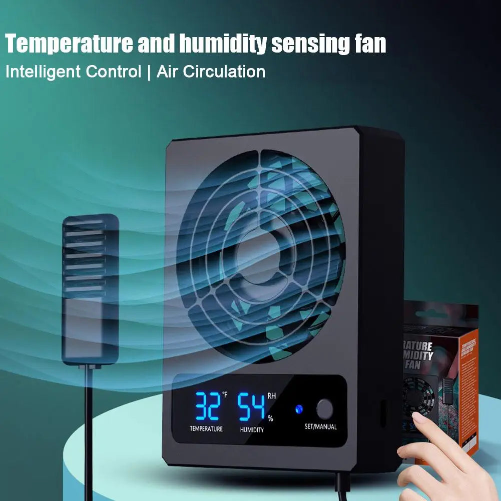 Smart Cooling Fan For Reptile Tank With LED Display Ventilation Fan For Reptile Enclosure Dehumidifier For Rainforest Terra X2J2