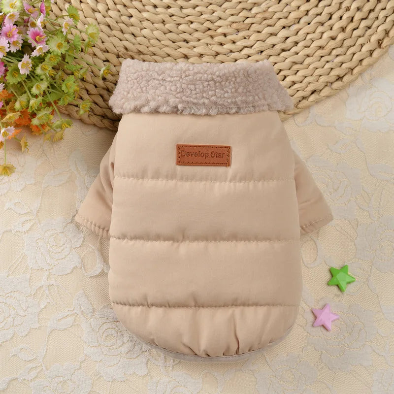 Dog Winter Coat 2024 New Dog Clothes for Small Medium Dogs, Thicken Warm Fleece Collar Dog Down Jacket for Cold Weather Apparel