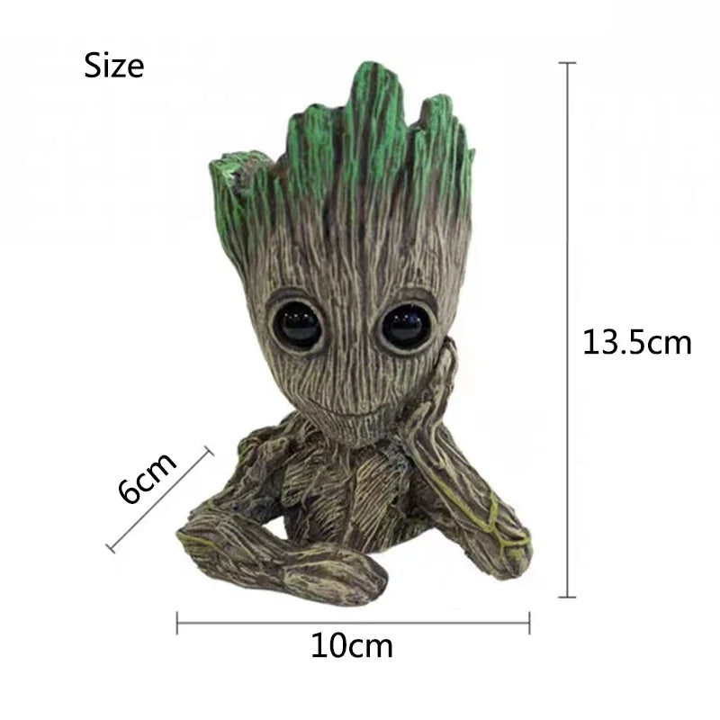 Cute Tree Man Figurine Aquarium Decoration With Air Bubble Driftwood Statue Multifunction Fish Tank Background Ornament Shelter