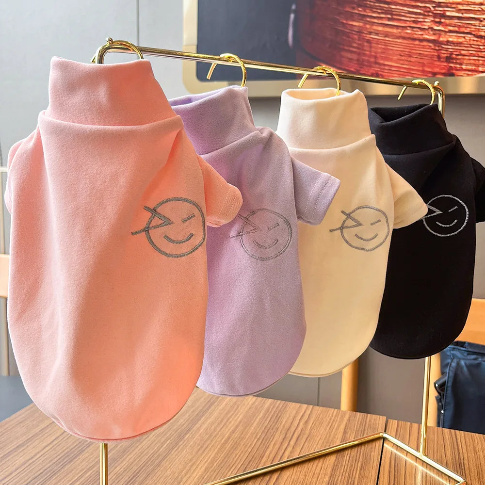 Spring and winter new warmth German velvet cat dog base coat pet clothes Teddy cat Fadou corgi smiling face pattern pet clothes