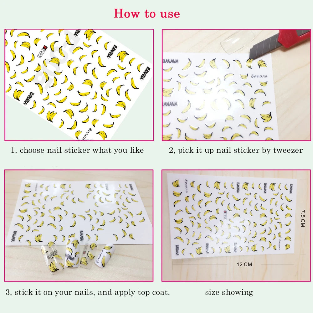 2pcs/set Autumn Maple Leaf Nail Art Sticker Bird Cotton Squirrel Mushroom Pumpkin Design Nail Decal Sliders Manicure Decoration