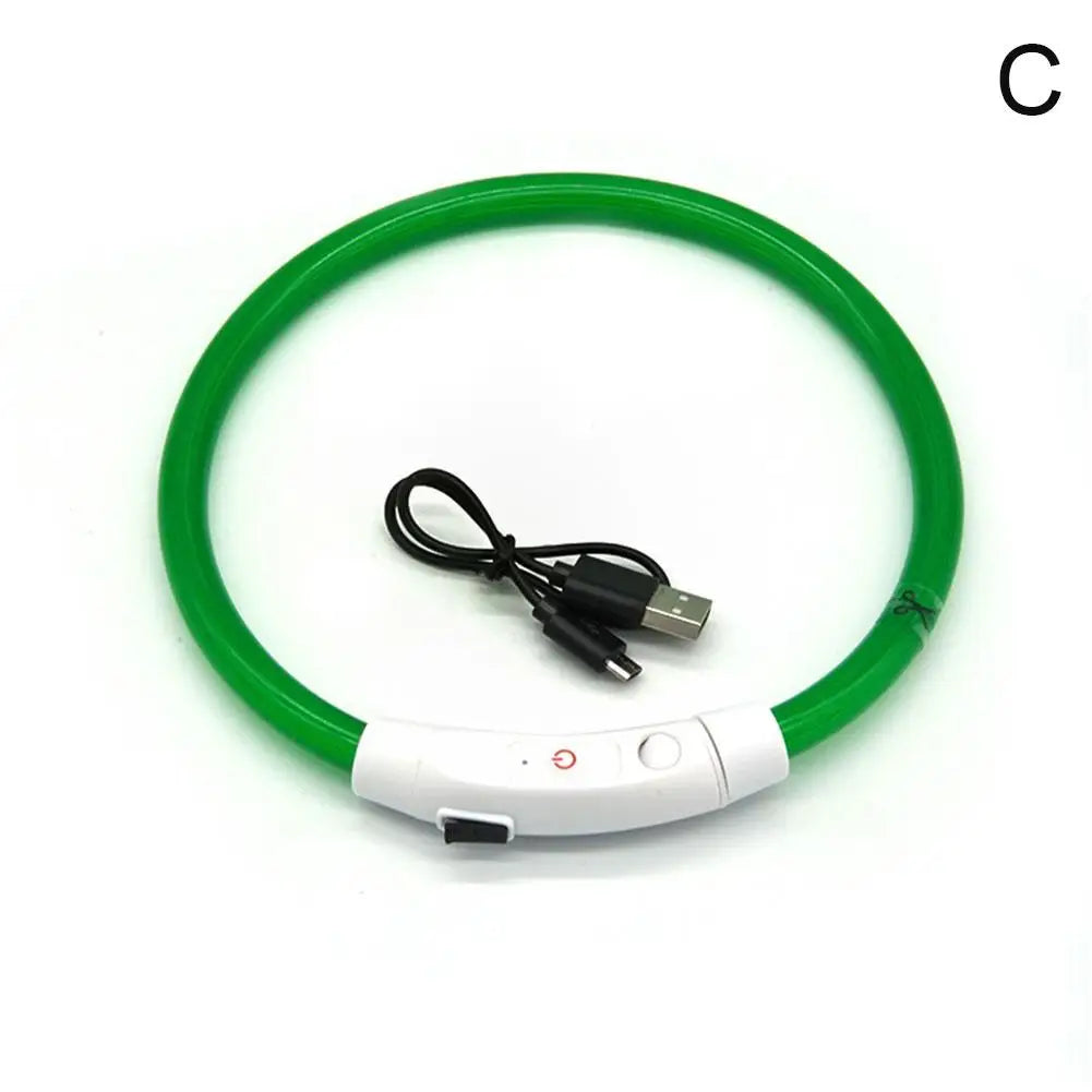 50cm LED Luminous Dog Collar Waterproof And Dustproof Visual Night Dog Walking To Prevent Lost Creative Color Dog Sub-sign Light