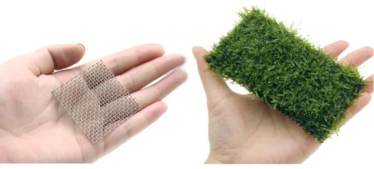 5Pcs Stainless Steel Aquarium Plant Net Aquatic Moss Plants Landscaping Aquatic Fish Tank Decoration Accessories 8cmx8cm acuario