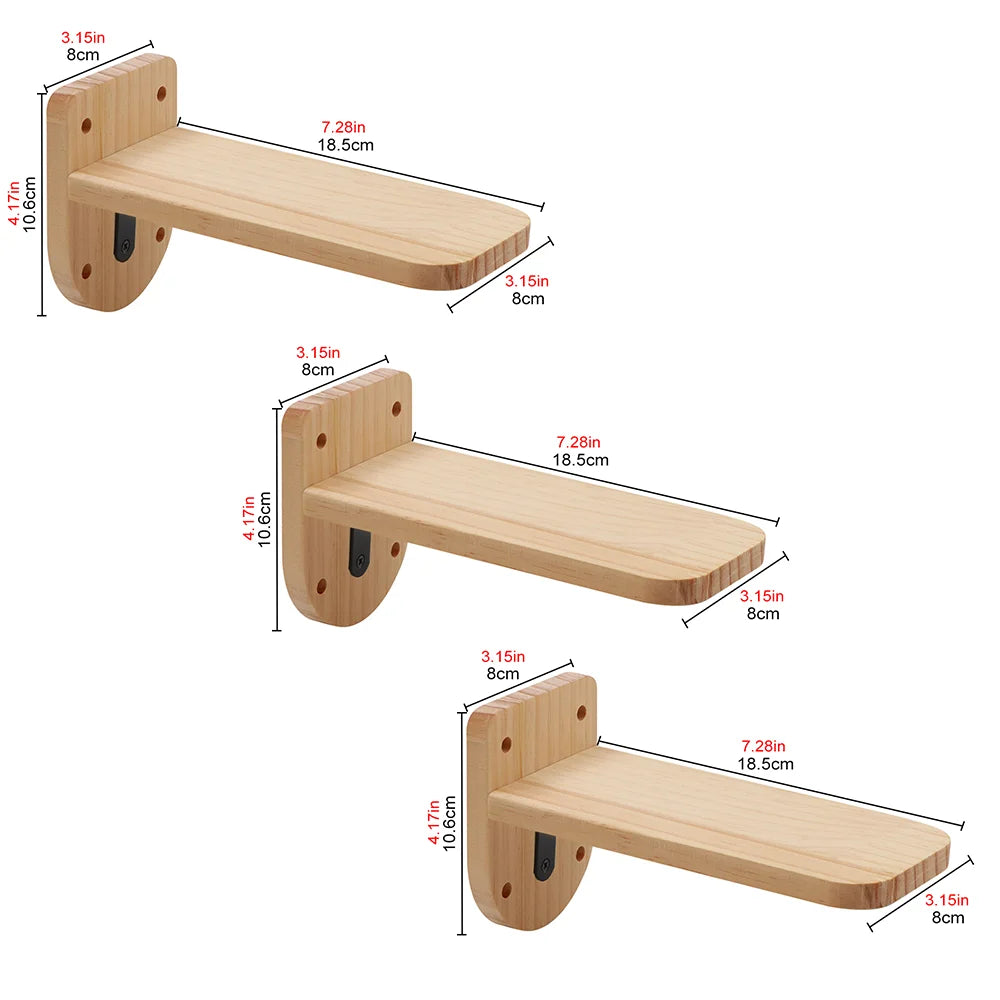 Cat Wall Mounted Wooden Shelves Platform and Hammock for Cats Sleeping and Scratching Post for Cats Grinding Claws Pet Furniture