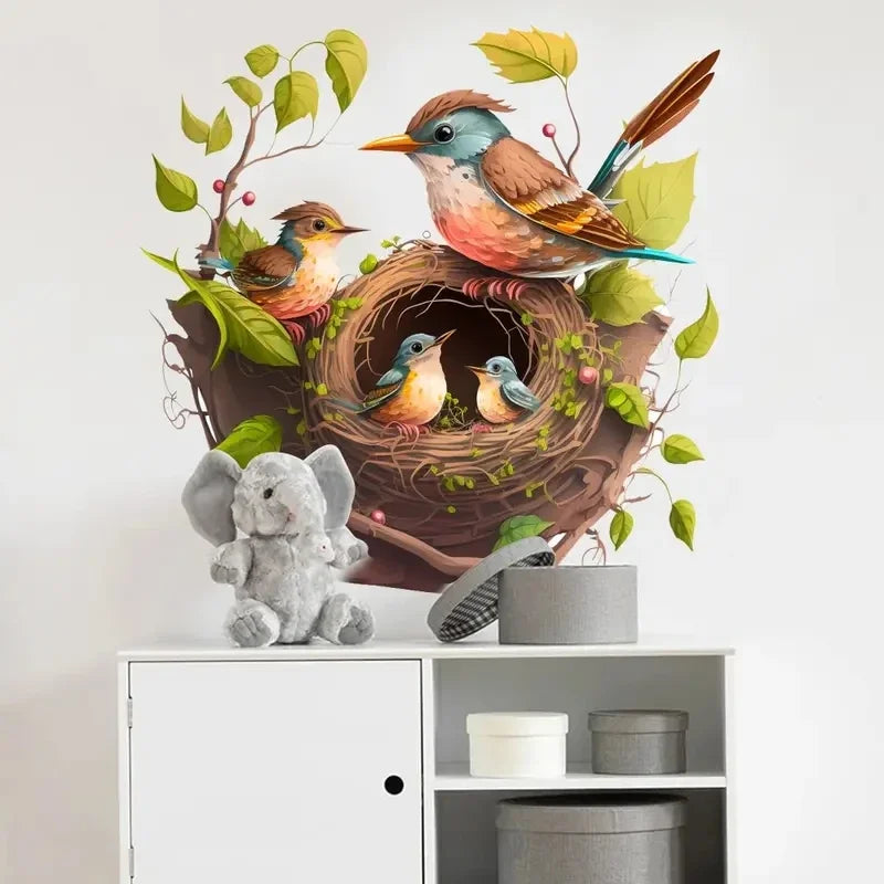 1pc Branch Bird Wall Stickers - Home Decor for Bedroom Living Room and Kindergarten
