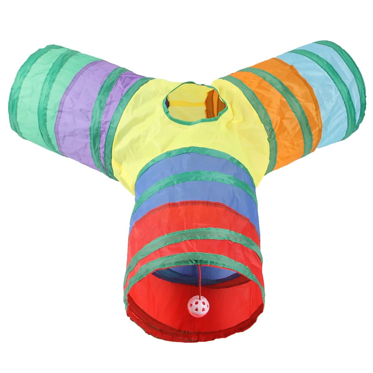 Rainbow Cat Tunnel Pet Tube Collapsible Play Toy Indoor Outdoor Kitty Puppy Toys for Puzzle Exercising Hiding Training