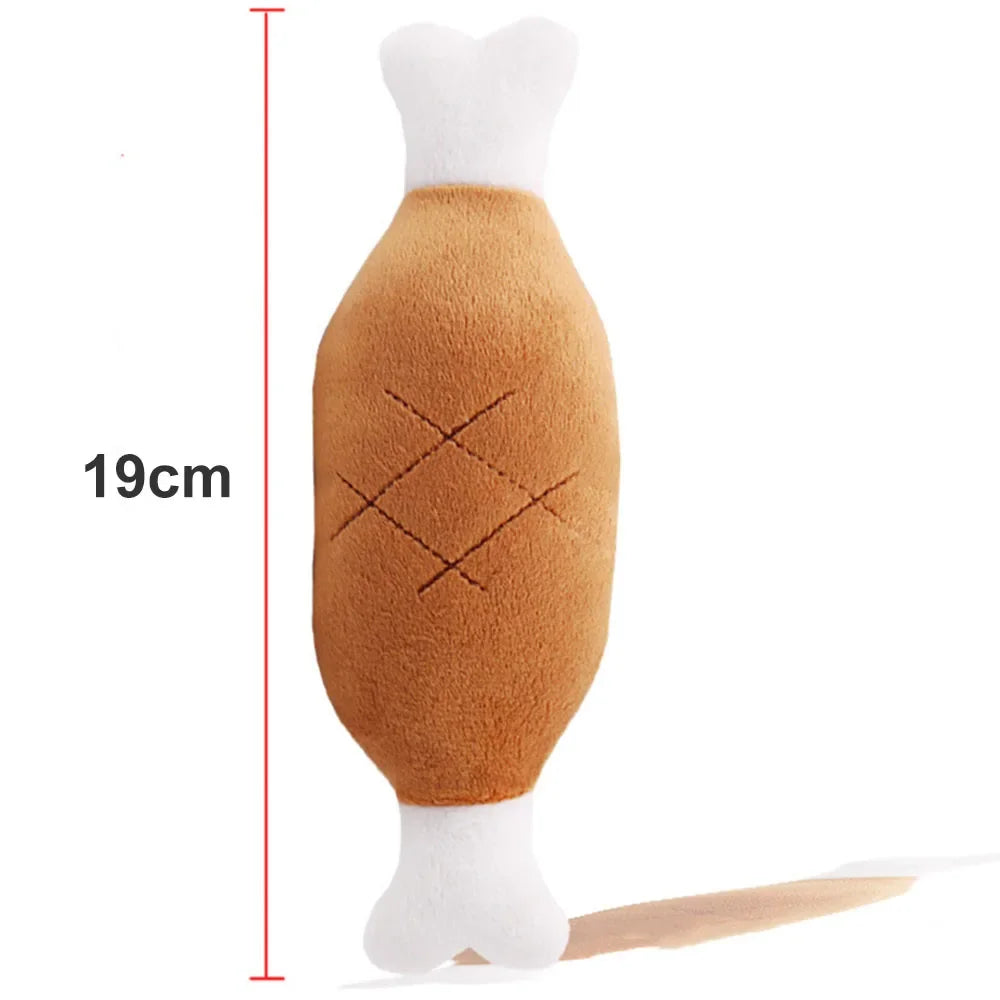 Puppy Dog Plush Squeaky Toy for Small Medium Dogs Cute Bone Carrot Toy for Aggressive Chewers Pet Cat Products Puppy Accessories