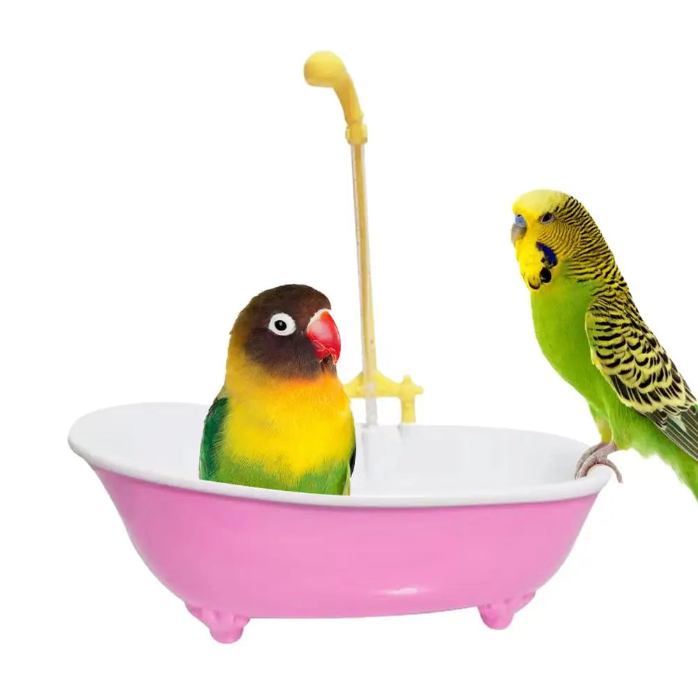 Parrot Automatic IntelligentBath Bird Shower Bathtub Cage Parakeet Plastic AccessoriesHousehold AccessoryBird Supplies Cute J1E2