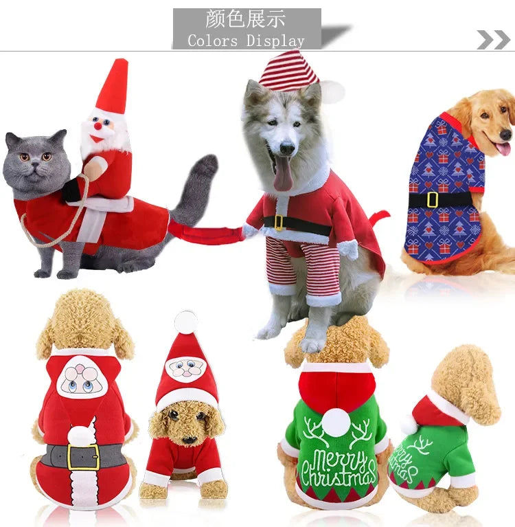 Christmas Pets Dressing Up Santa Funny Pet Clothes For Small Medium Large Dogs Winter Warm Dog Clothes Chihuahua Pug Yorkshire