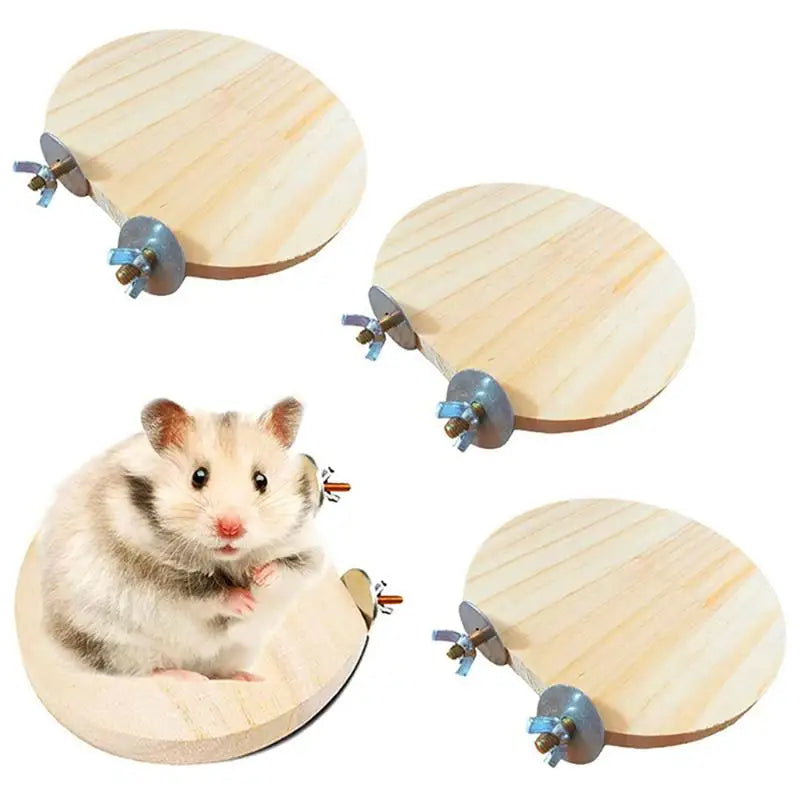 4 Pieces Hamster Wood Platform Set Wood Round Station Board L-shaped Round Hole Standing Platform Hamster Cage Accessories