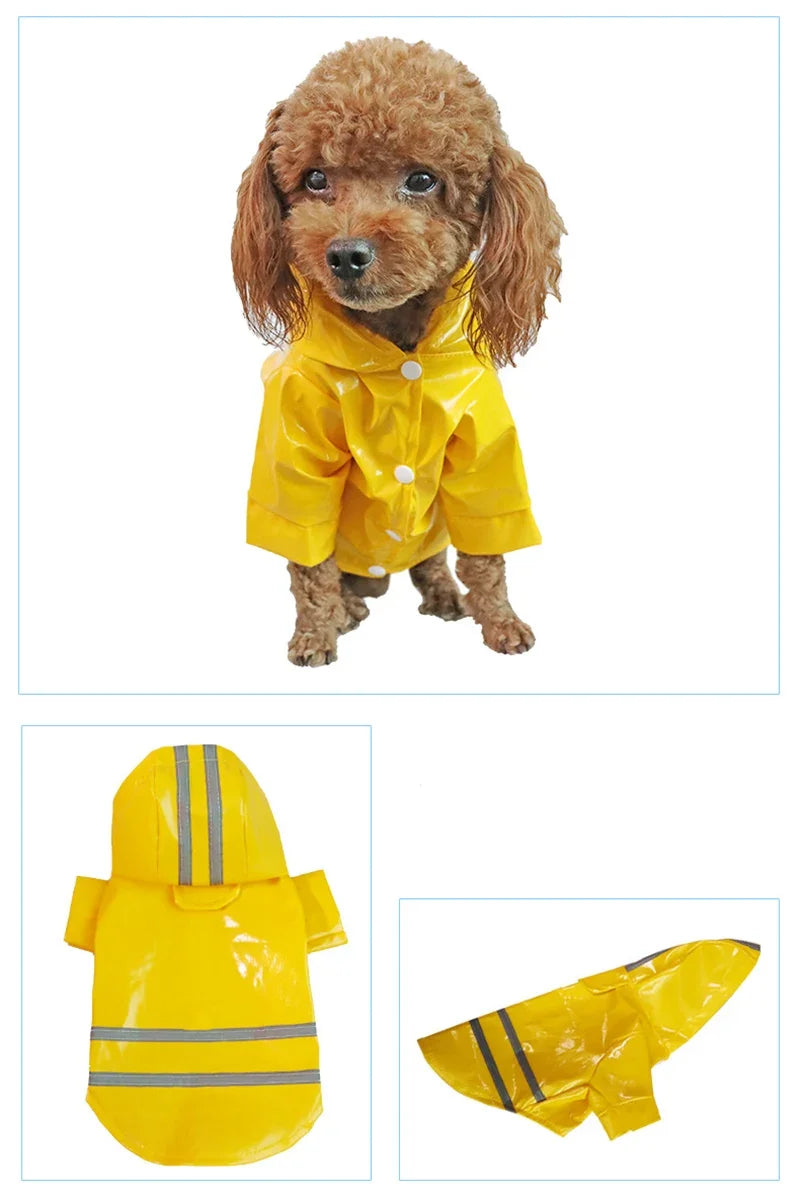 Dog Coat Waterproof PU Dog Raincoat for Small Dogs Cats Reflective Puppy Raincape Chihuahua Yorkies Pet Poncho dog raincoat