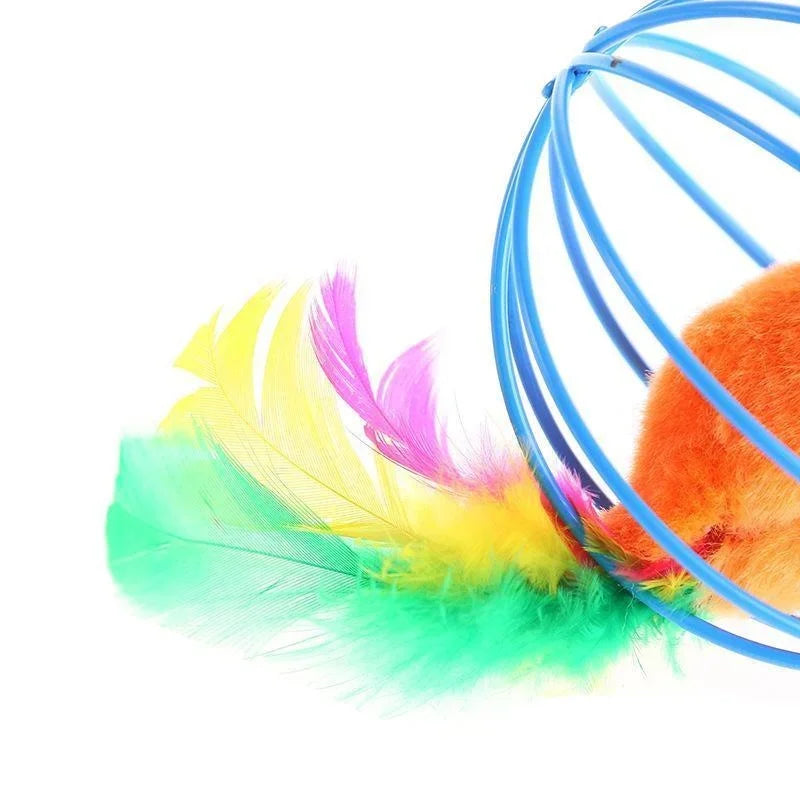Cat Toy Pet Cat Kitten Playing Mouse Rat Mice Ball Cage Toys Pet Supplies Random Color аксесуари для котів