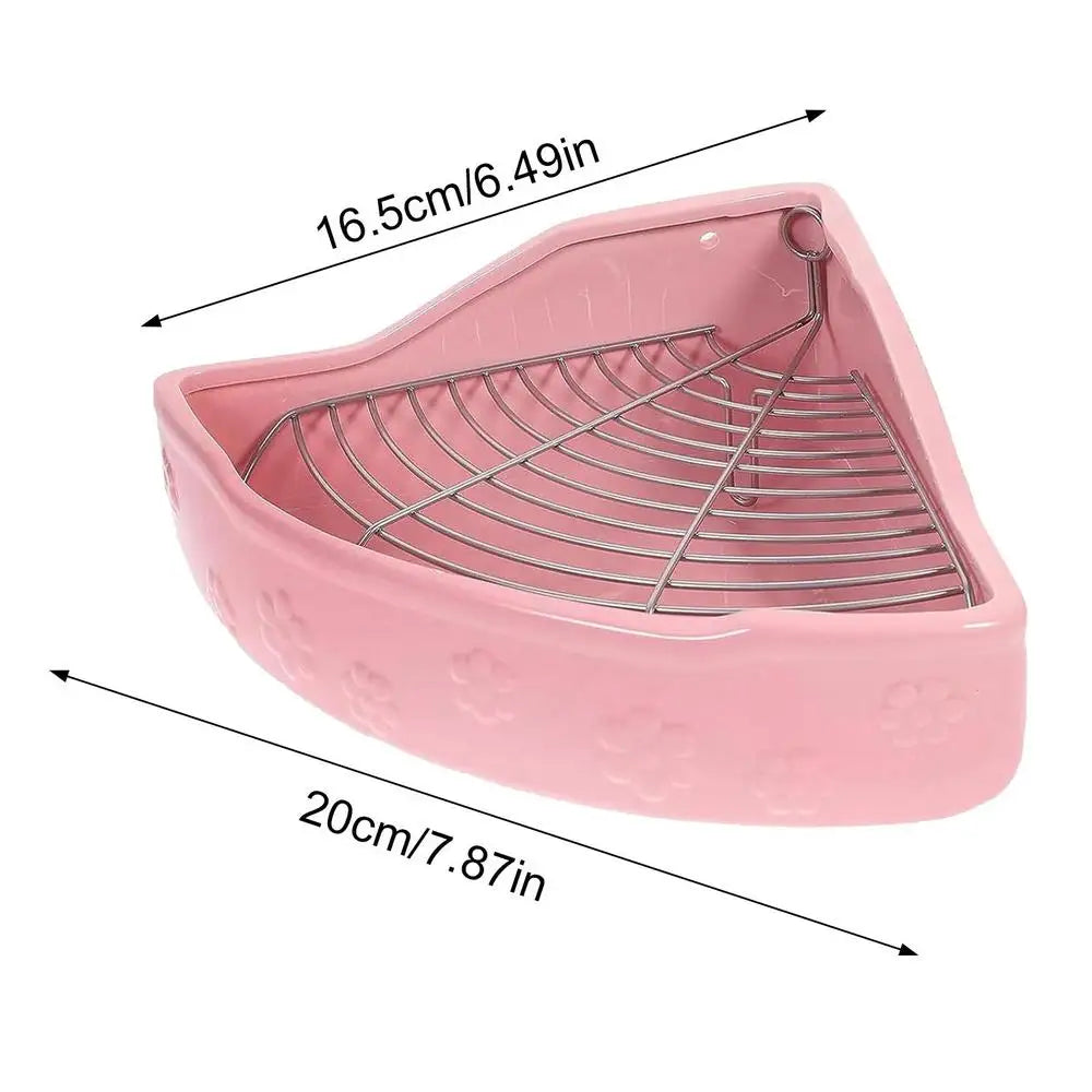 Bunny Corner Toilet Box Corner Bunny Cage Litter Box Triangular Design Potty Accessory For Chinchilla Hedgehog Ferret Hamster