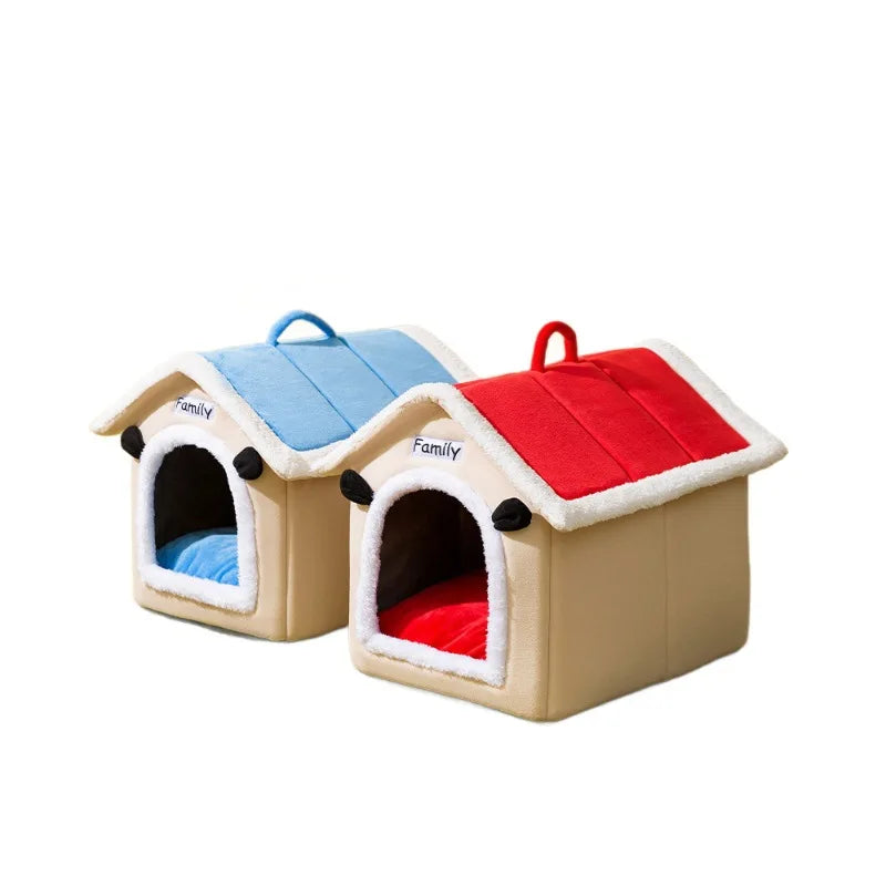 24-Year-old new kennel, small white red top nest, large space, three-dimensional ear nest, cat nest, autumn and winter pet