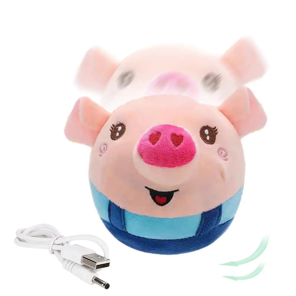 Talking Pig Toys Electric Pig Bouncing Ball Toy With Music USB Charging Pig Bouncing Jump Ball Toy For Children's Day Christmas