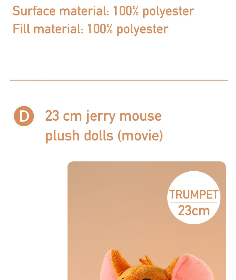 Tom And Jerry Plush Toy Cartoon Movie Cat Tuffy Nibbles Mouse Plushies Stuffed Animals Soap Action Figure Studio Doll Toys