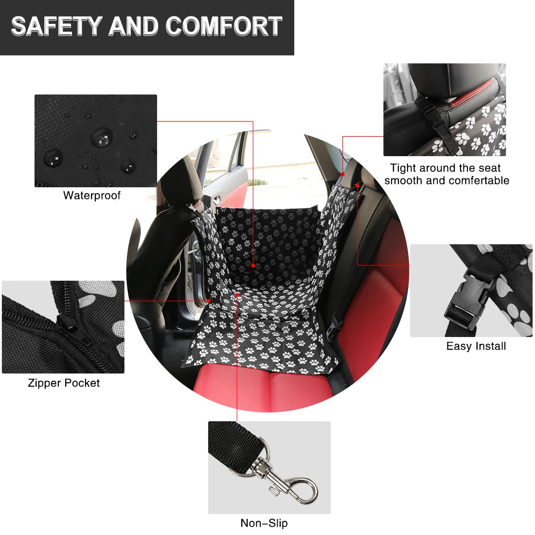 UXCELL Dog Car Back Seat Cover Waterproof Pet Travel Dog Beds Hammock Car Rear Back Protector Mats Safety Carrier For Dogs