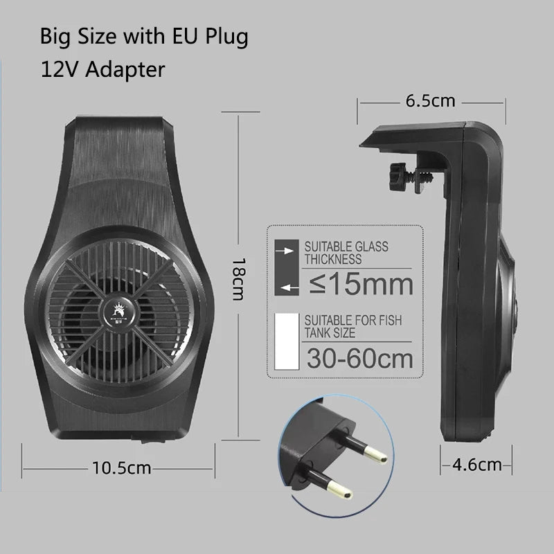 1Pcs Aquarium Fish Tank Cooling Fan System Chiller Control Reduce Water Temperature Fan Set Cooler Aquarium cooling fans