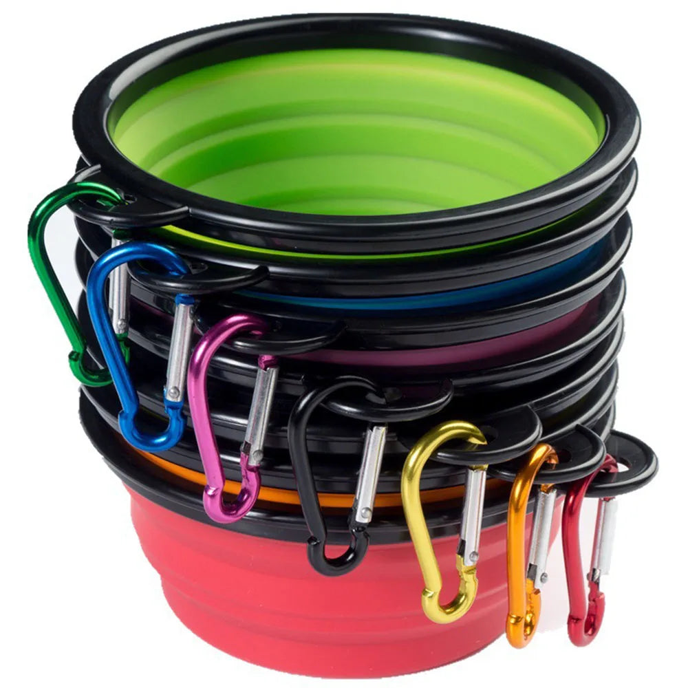 Collapsible Dog Bowls Portable Travel Dog Bowls Expandable for Cat Dog Water Bowl Food Feeding Dish Silicone Pet Bowl 350/1000ml