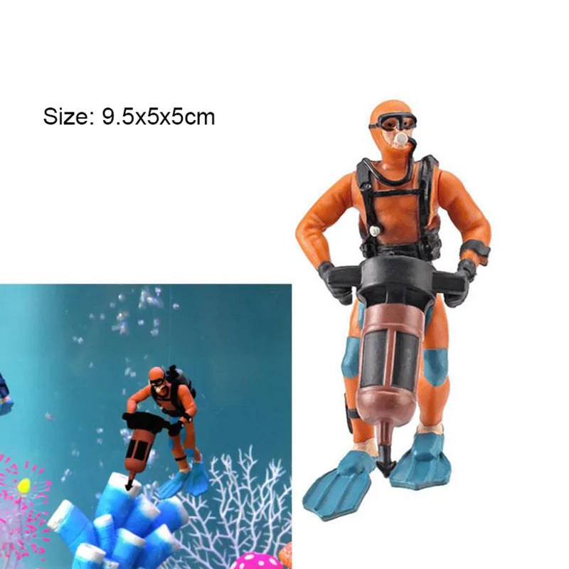 New Luminous Resin Diver Simulated Floating Aquarium Decor Aquarium Ornaments Fish Tank Decoration Landscape Ornamental