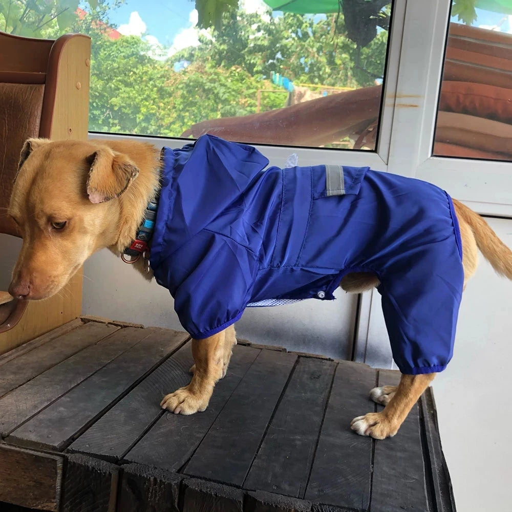 Dogs Raincoat Adjustable Puppy Dog Raincoat Waterproof 4 Legs Raincoat for Small Dogs Outdoor Pet Poncho with Reflective Strap