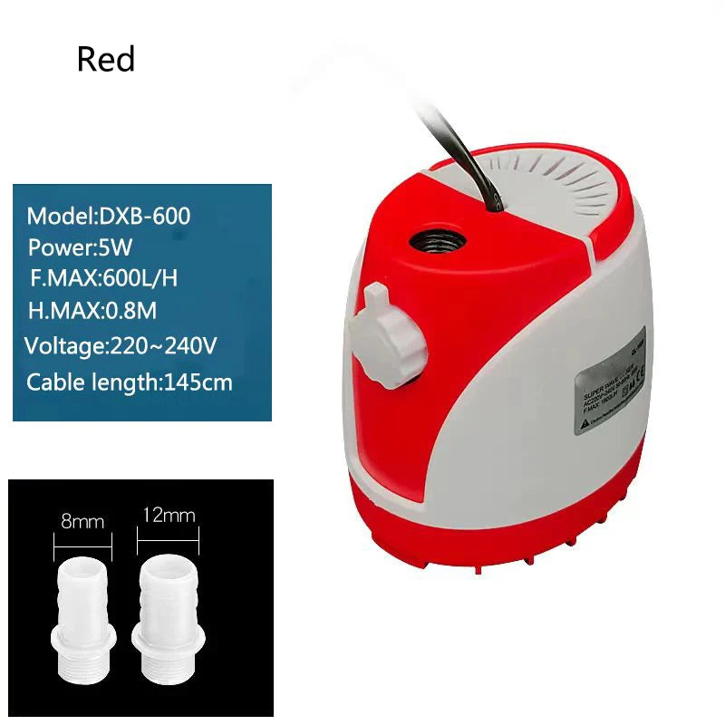 5W 220V-240V Bottom Suction Water Pump Aquarium Ultra-Quiet Submersible Pump For Water Cycle and Pumping of the Fish Tank