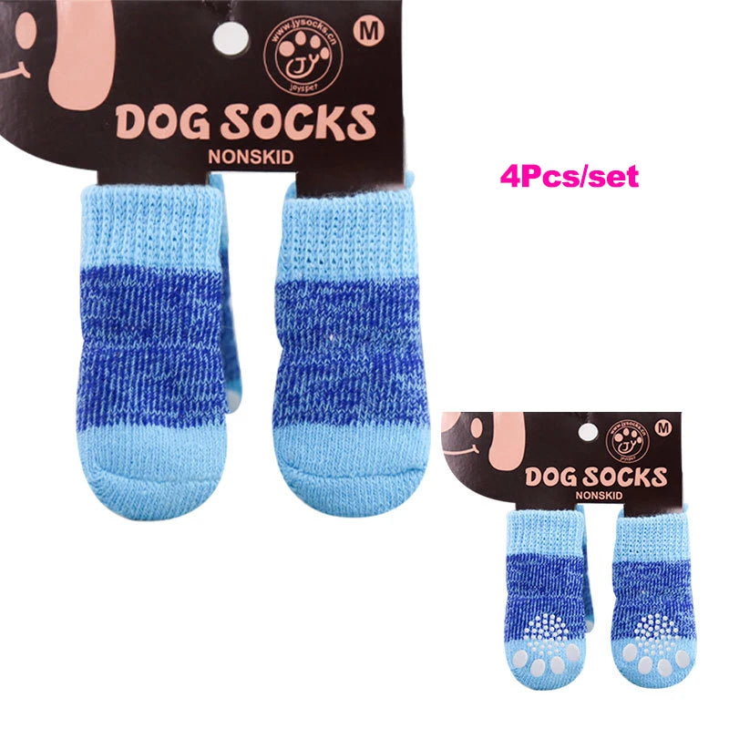 4pcs/Set Dog Shoes For Small Dogs Anti Slip Cat Socks For Cat Cute Dog Socks Pet Chihuahua Dog Clothes Christmas Dog Accessories