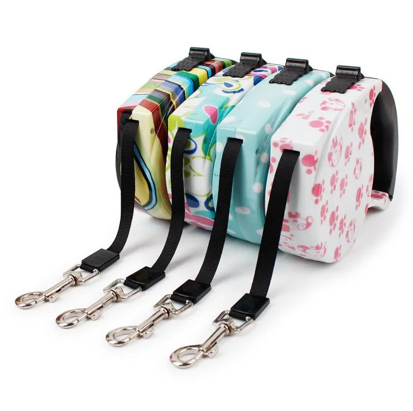 5m Durable Dog Leash Automatic Retractable Nylon Dog Lead Extending Puppy Walking Leads for Small Dog Chihuahua Pug Pet Supplies
