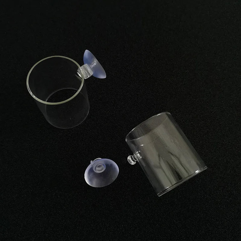 New Glass Aquarium Feeding Ring Fish Tank Station Floating Food Tray Feeder Aquarium Accessory with Strong Suction Cup