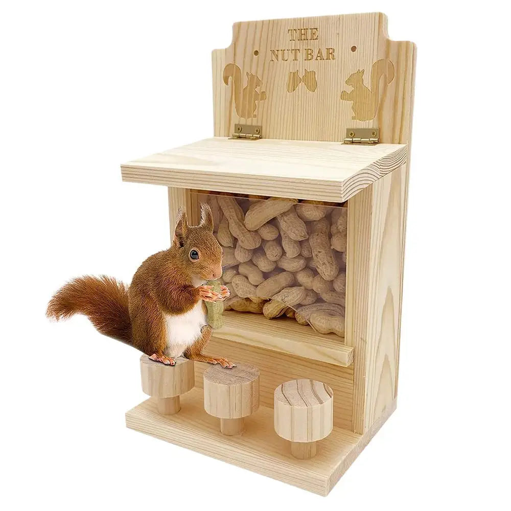 Squirrel Feeders for Outside Wooden Small Pet Window Feeder Nut Bar Feeders Multipurpose Chipmunk Feeder Squirrel Snacker