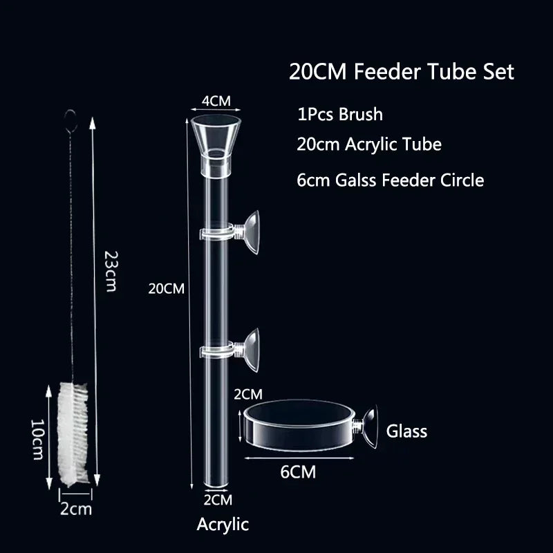 Acrylic Aquarium Feeder Tube Dish Transparent Fish Tank Shrimp Snail Shrimp Food Feeder Bowl Aquarium Feeding Set Accessories