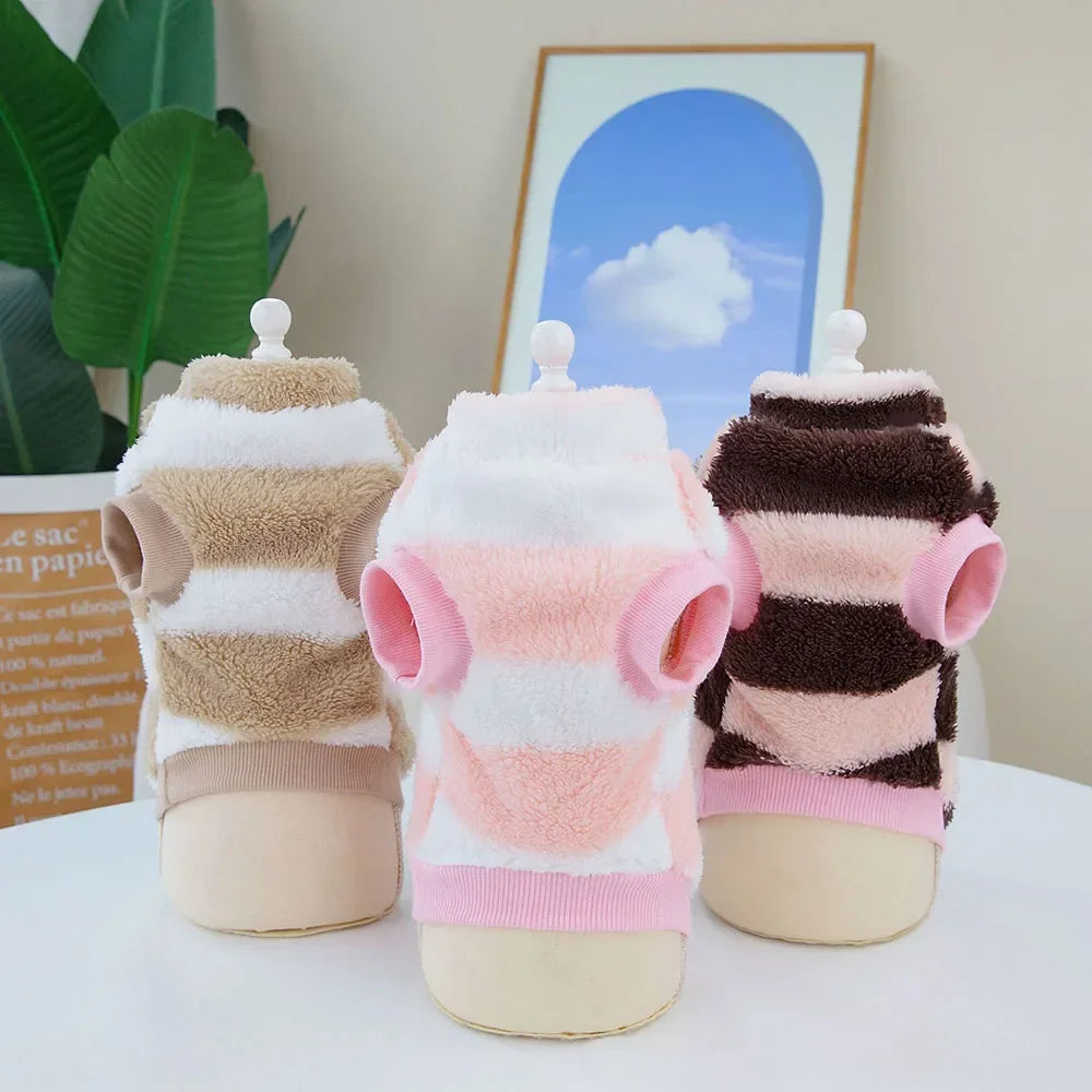 Soft Coral Fleece Cat Shirt Dog Vest Pet Dog Clothes for Small Dogs Puppy Clothing Pet Sweater Spring Autumn Winter Pet Outfits