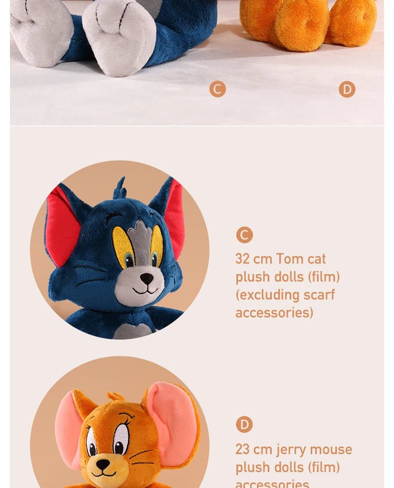 Tom And Jerry Plush Toy Cartoon Movie Cat Tuffy Nibbles Mouse Plushies Stuffed Animals Soap Action Figure Studio Doll Toys