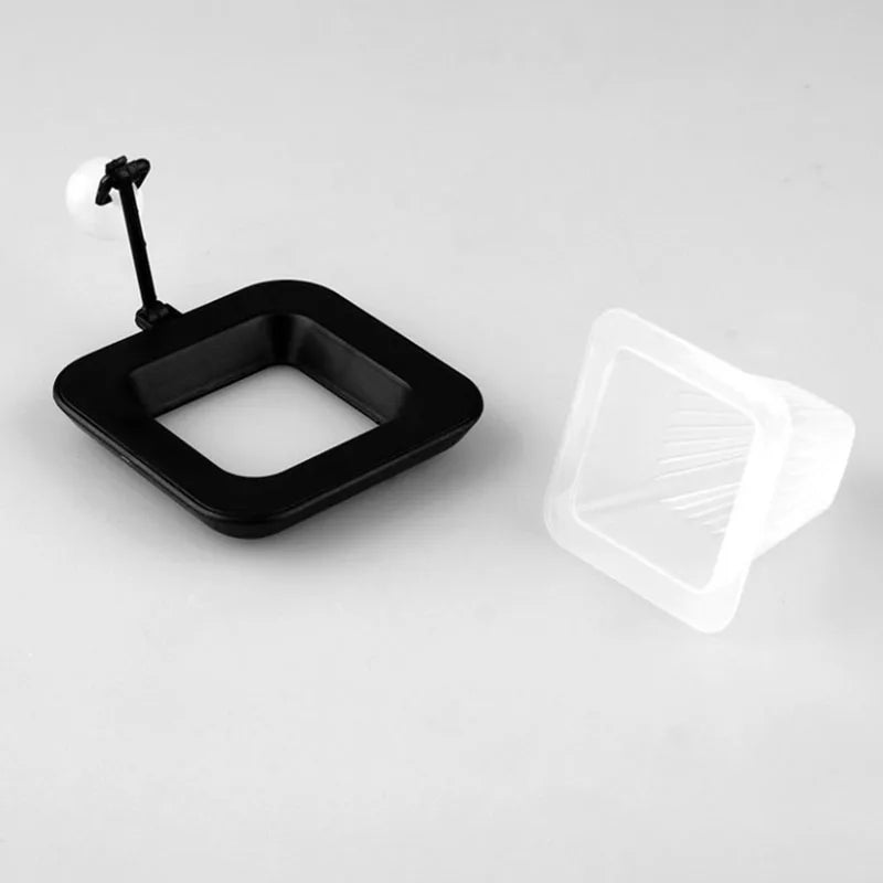 1pcs Plastic Feeder Set With Suction Cup For Aquarium Red Worm Feeding Fish Tank Cone Live Food Tapered Hopper Basket Supplies