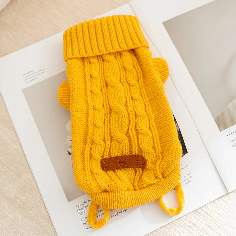Winter Dog Sweater Pet Dog Clothes Chihuahua French Bulldog Costume Cute Dog Jersey Cat Coat Dog Overalls Puppy Knitted Sweater