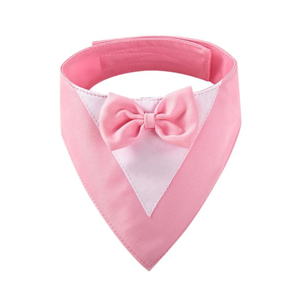 Pet Bow Tie Dog Collar Tuxedo Bandana Adjustable Formal Puppy Triangular Neck Wear for Wedding Birthday Dress-up Cosplay Party