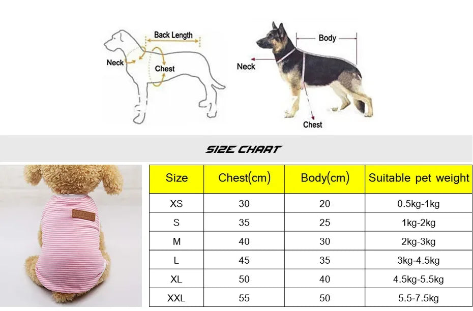 2023 New Classic Stripe Shirt Dog Clothes For Small Dogs Summer Chihuahua Tshirt Cute Puppy Vest Yorkshire Terrier Pet Clothes