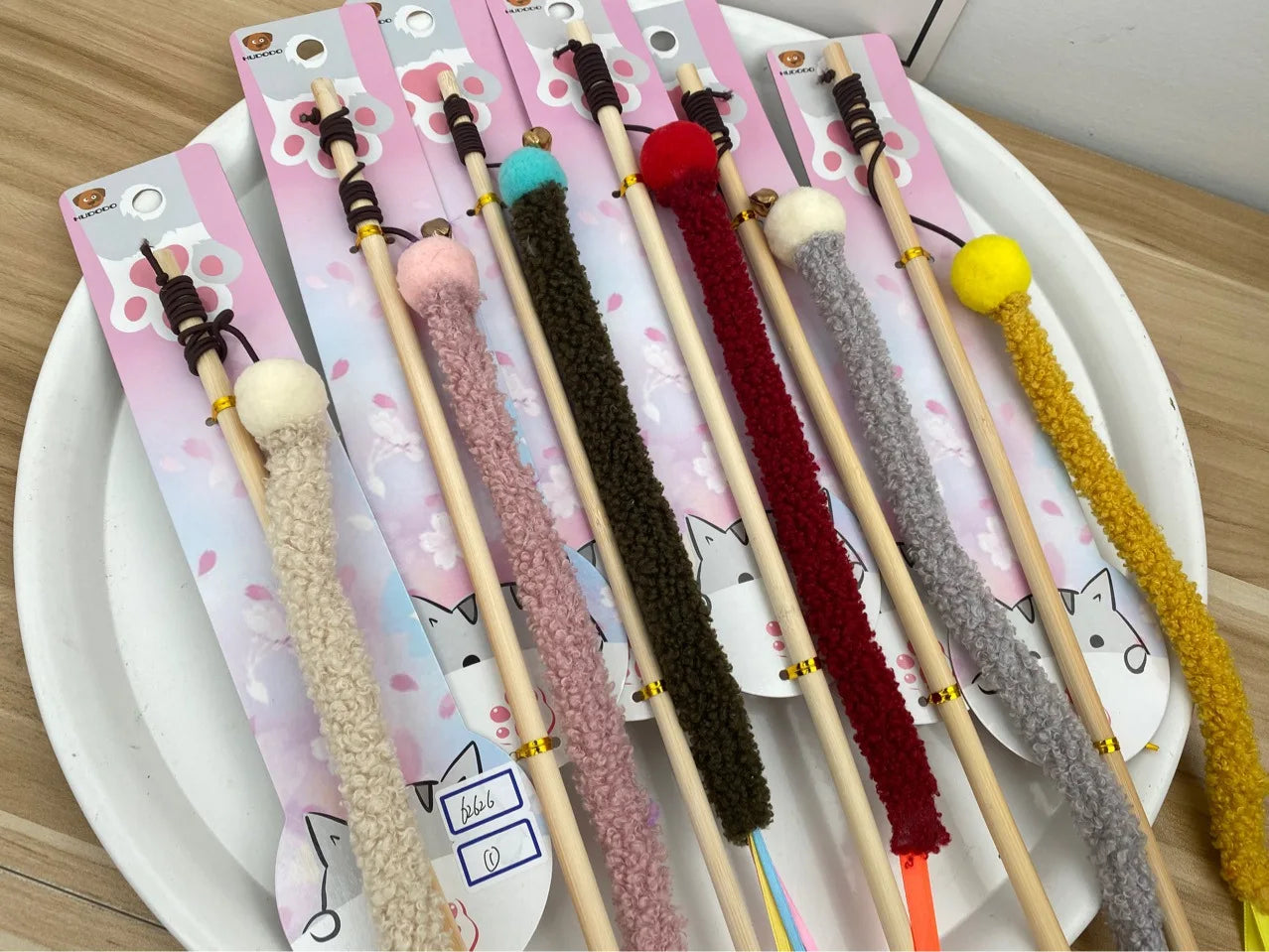 Cat Toy Cat Teaser Sticks Teasing Cats Stick Cats Toys Strips Ribbons Tassels Pet Cats Self-hi Interactive Biting Pet Supplies.