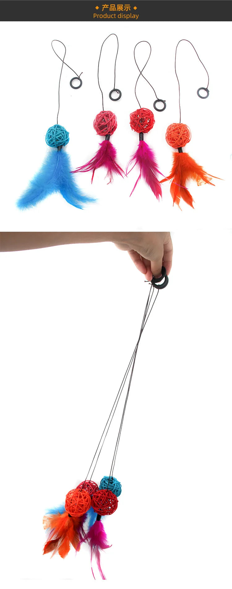 Cat Toy Cat Teaser Sticks Ring Cat Toys Rattan Ball Badminton Cat Cat Toys Cat Chewing Toys Funny Cat Stick Cat Cat Supplies