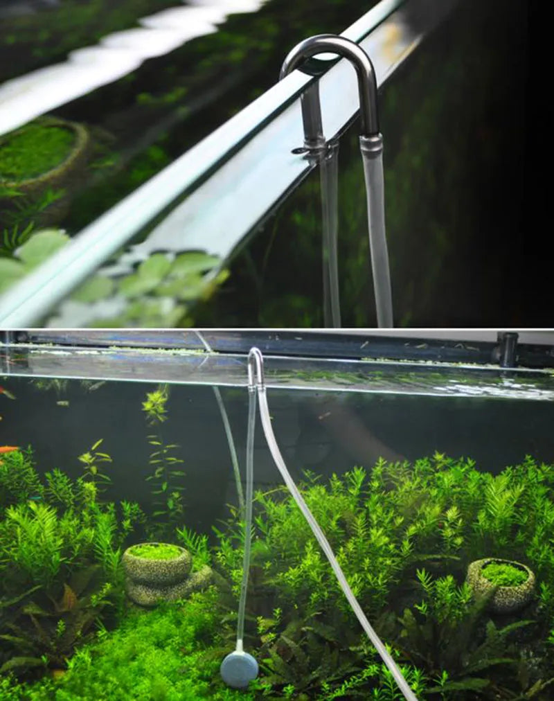 Stainless Steel Aquarium U Shape Tube Connector Air Splitter Valve Fish Tank Air Pump Flow Distributor Valve Tap Lever Control