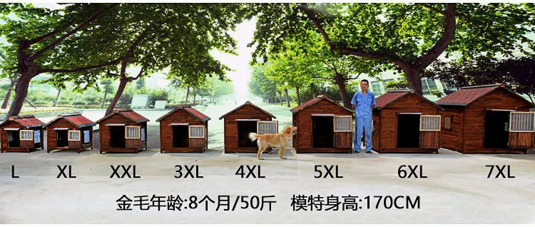 4XL Pet Kennel Large Dog Summer Cooler All Seasons Universal Medium Dog Kennel Solid Wood Removal and Washing