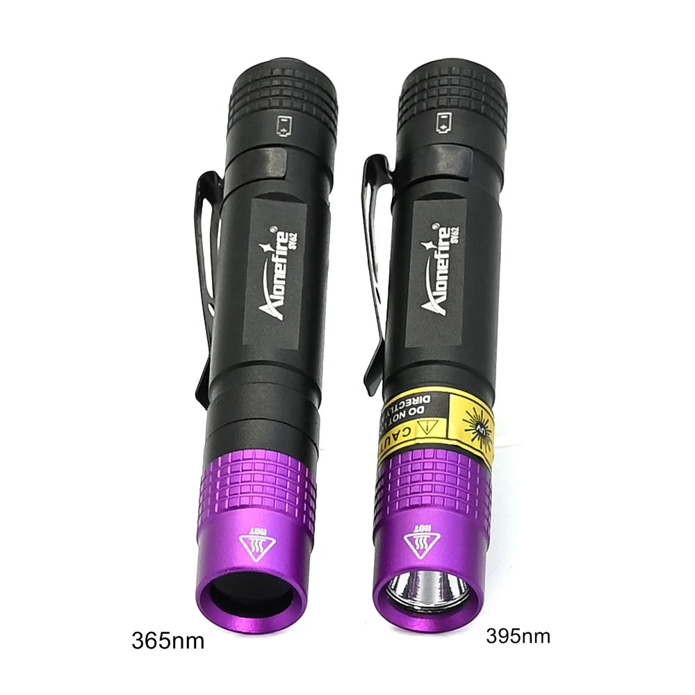 365/395nm Uv Flashlight Blacklight Mini Ultraviolet Torch Money Ore Pet Urine Invisible ink Marker Stain Scorpion Detector Lamp