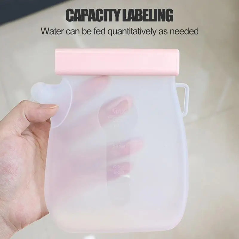320ml Portable Dog Drinking Feeder Leak Proof Pet Silicone Water Pouches Pet Water Supplies for Dogs Cats Hiking Camping