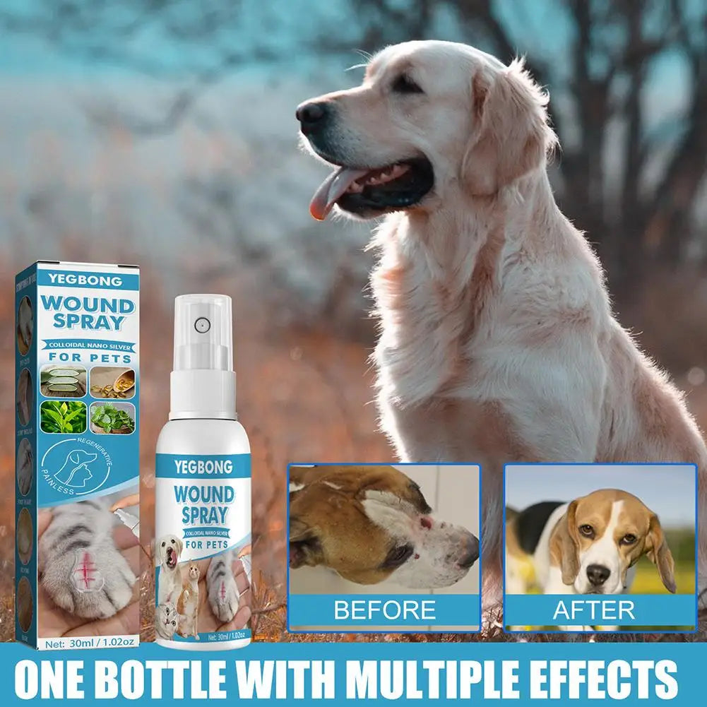 Pet Wound Spray Dog Cat Skin Scratch Wound Treatment Repair Liquid Wound Spray Blocking O9R6
