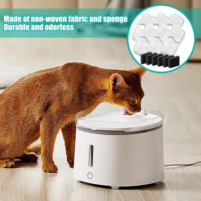 6PCS Cat Water Fountain Filter Activated Charcoal Sponge Pet Safe Water Fountain Filters Water Filter for Cat Fountain Pet Care