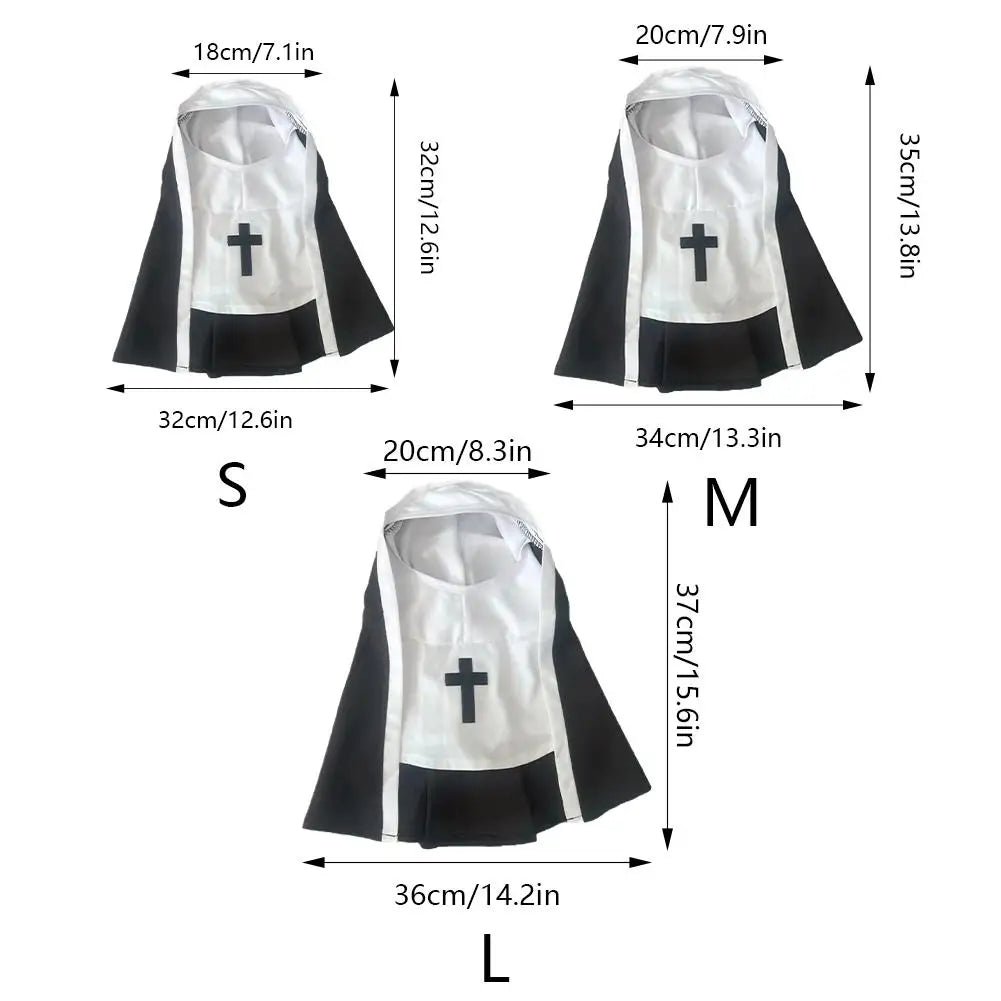 Pet Cat Halloween Costumes Nun Cloak For Small Pet Cosplay Dress Kawaii Pet Clothes Cat Kitten Puppy Funny Accessoties Gift F2A4
